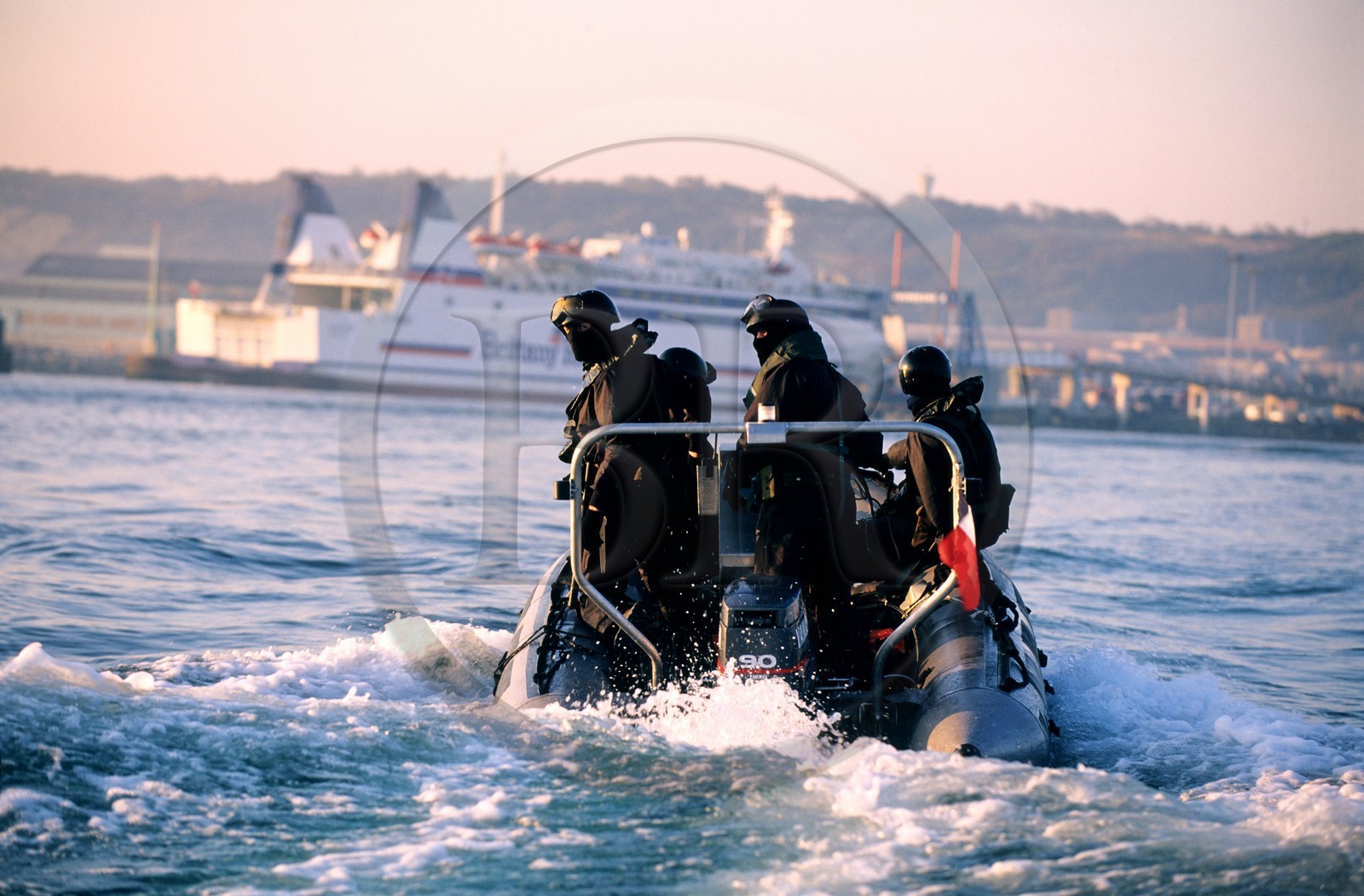 France, Manche, Cotentin, road of Cherbourg, commando of marines