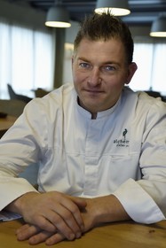 France, Haut Rhin, Strasbourg, Kaysersberg,  Jerome Jaegle, chef of the Alchemille restaurant