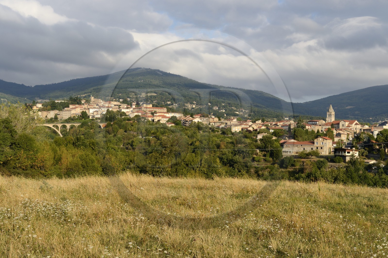 France, Loire, Parc Naturel Regional du Pilat (Natural Regional Park of Pilat), Pelussin  at the foot of the Massif du Pilat