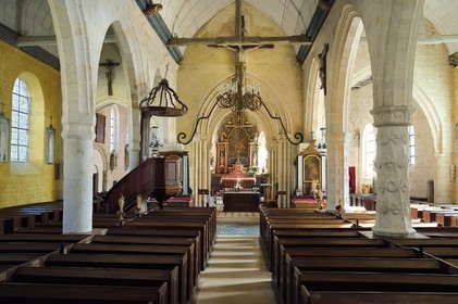 France, Seine-Maritime (76), Côte d'Albatre, Pays de Caux, Veules-les-Roses, labellisé Les Plus Beaux Villages de France, église Saint-Martin