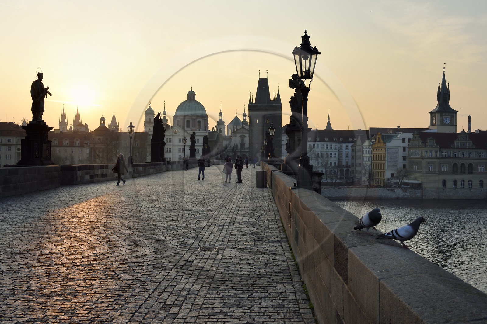 Czech Republic, Prague, historical centre listed as World Heritage by UNESCO, the Charles Bridge over Vltava River and the Stare Mesto district
