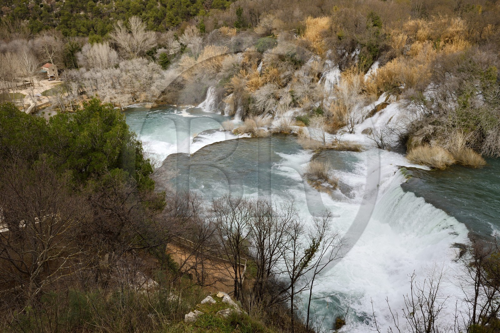Croatie,  Dalmatie centrale, region de Sibenik, parc national de Krka, chutes de la rivère Krka