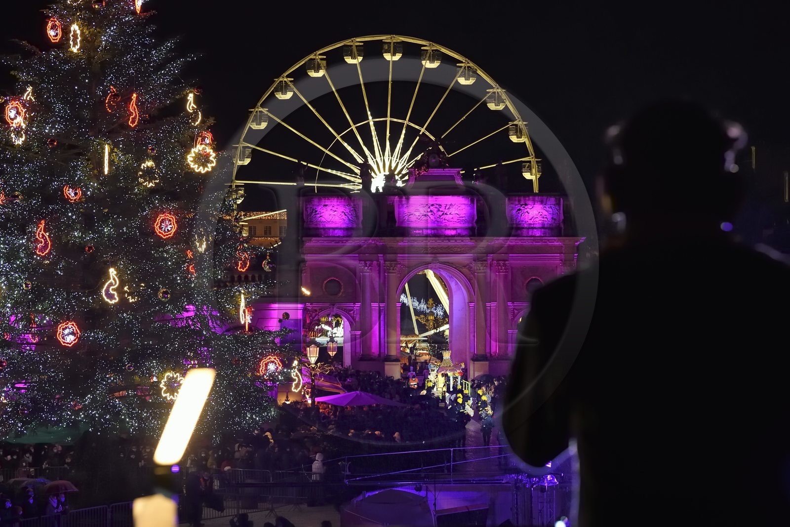 France, Meurthe-et-Moselle (54), Nancy, place Stanislas (ancienne Place Royale) lors du défilé de la Saint-Nicolas, classée Patrimoine Mondial de l'UNESCO