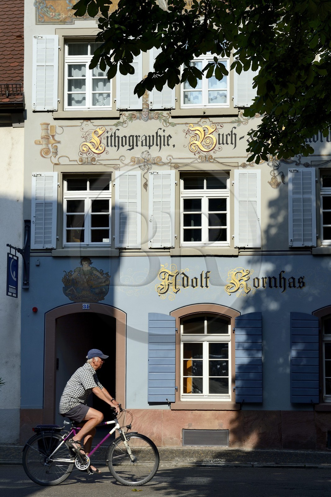 Allemagne, Bade-Wurtemberg, Fribourg en Brisgau, façade d'un éditeur dans Herrengasse