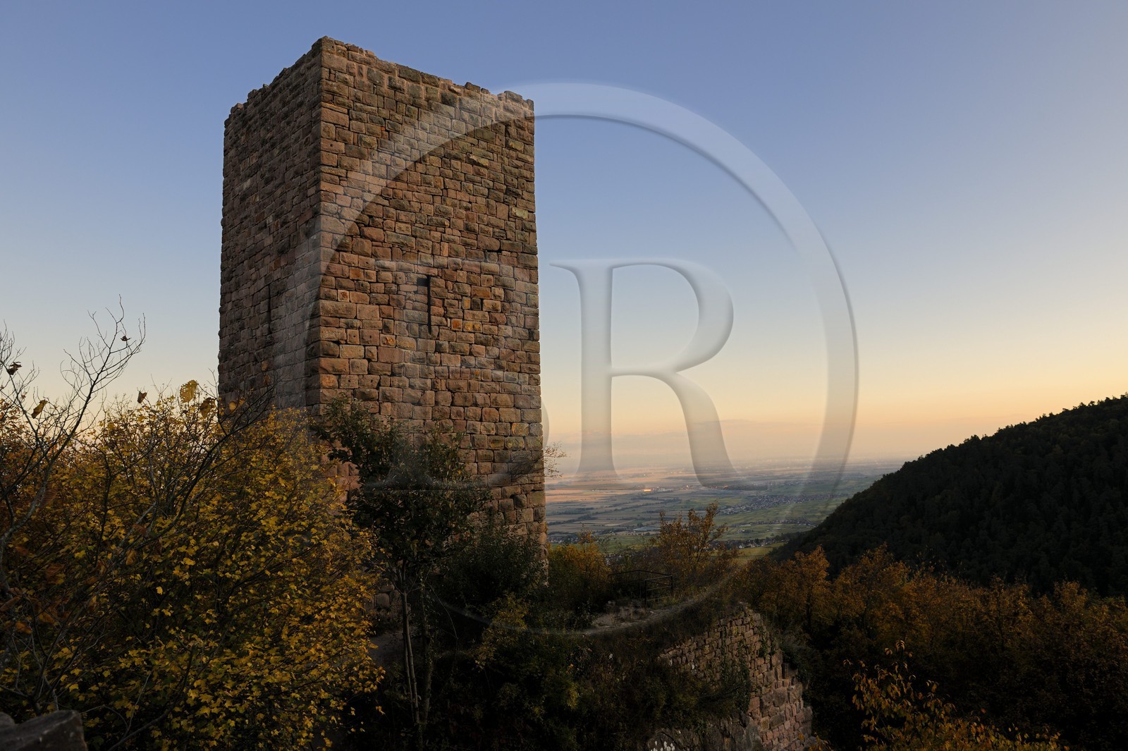 France, Haut-Rhin (68), les trois donjons d'Eguisheim dans le massif des Vosges