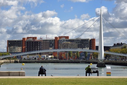 France, Seine-Maritime (76), Le Havre, la passerelle du Bassin du Commerce