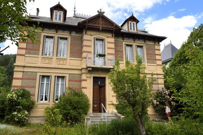 France, Alpes-de-Haute-Provence (04), vallée de l'Ubaye, Barcelonnette, villa mexicaine sur l'avenue de la Libération connue sous le nom de villa Chabrand, construite pour le barcelonnette, industriel et grand voyageur mais aussi naturaliste, collectionneur, chroniqueur, Emile Chabrand