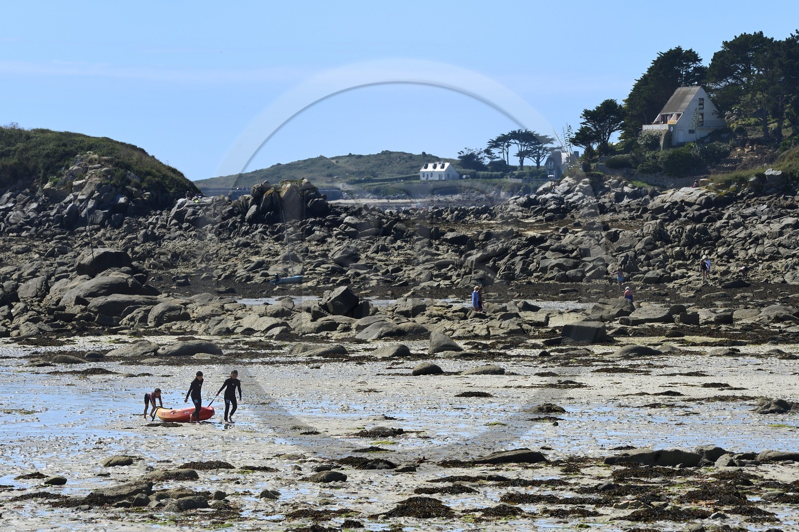France, Finistère (29), Ile-de-Batz, plage de Pors An Iliz