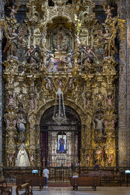 Espagne, Andalousie, Séville, quartier d'Alfalfa, église du Divin Sauveur (Iglesia del Divino Salvador), chapelle du Sacrement et la statue de Notre Père Jésus de la Passion sculpté par Juan Martínez Montanes en 1615