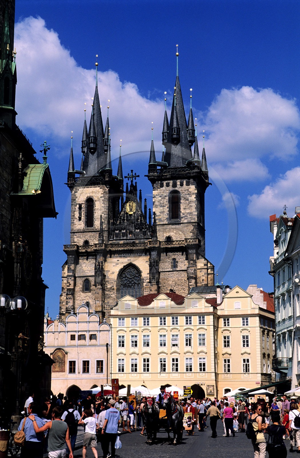 Czech Republic, Prague, Stare Mesto, place of the old town and Notre Dame de Tyn church