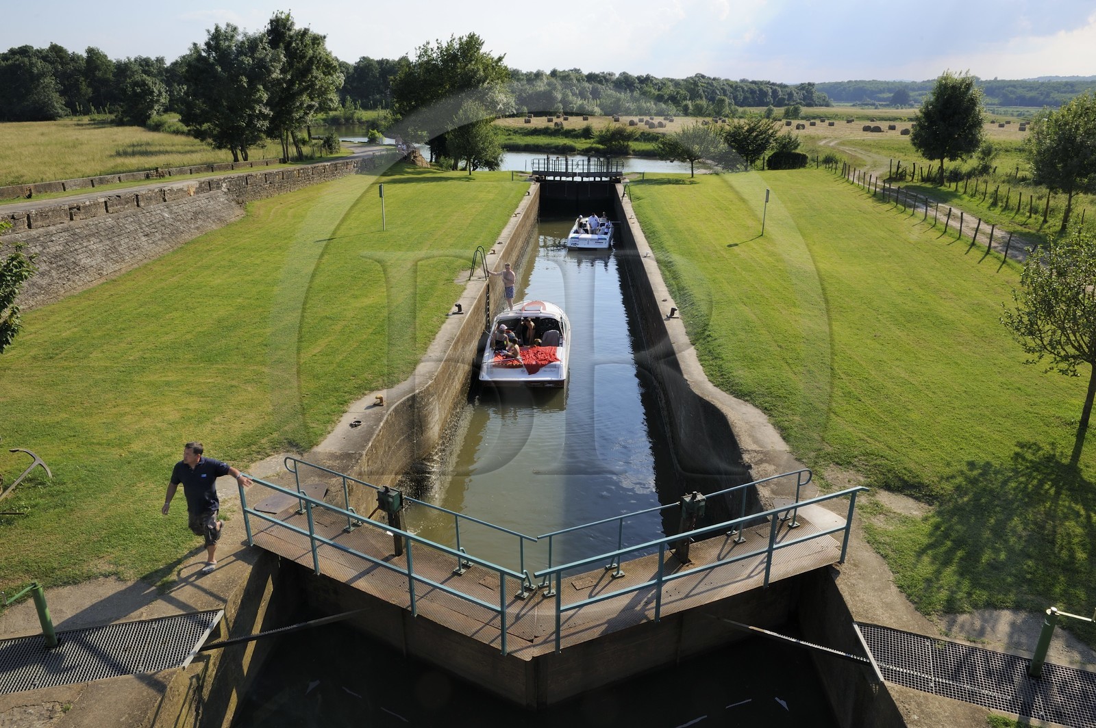 France, Saône et Loire (71), écluse de La Truchère sur la Seille