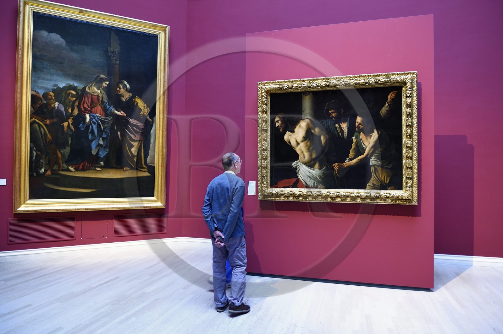 France, Seine-Maritime (76), Rouen, le musée des Beaux-Arts, tableau La flagellation du Christ à la colonne par Le Caravage, vers 1607