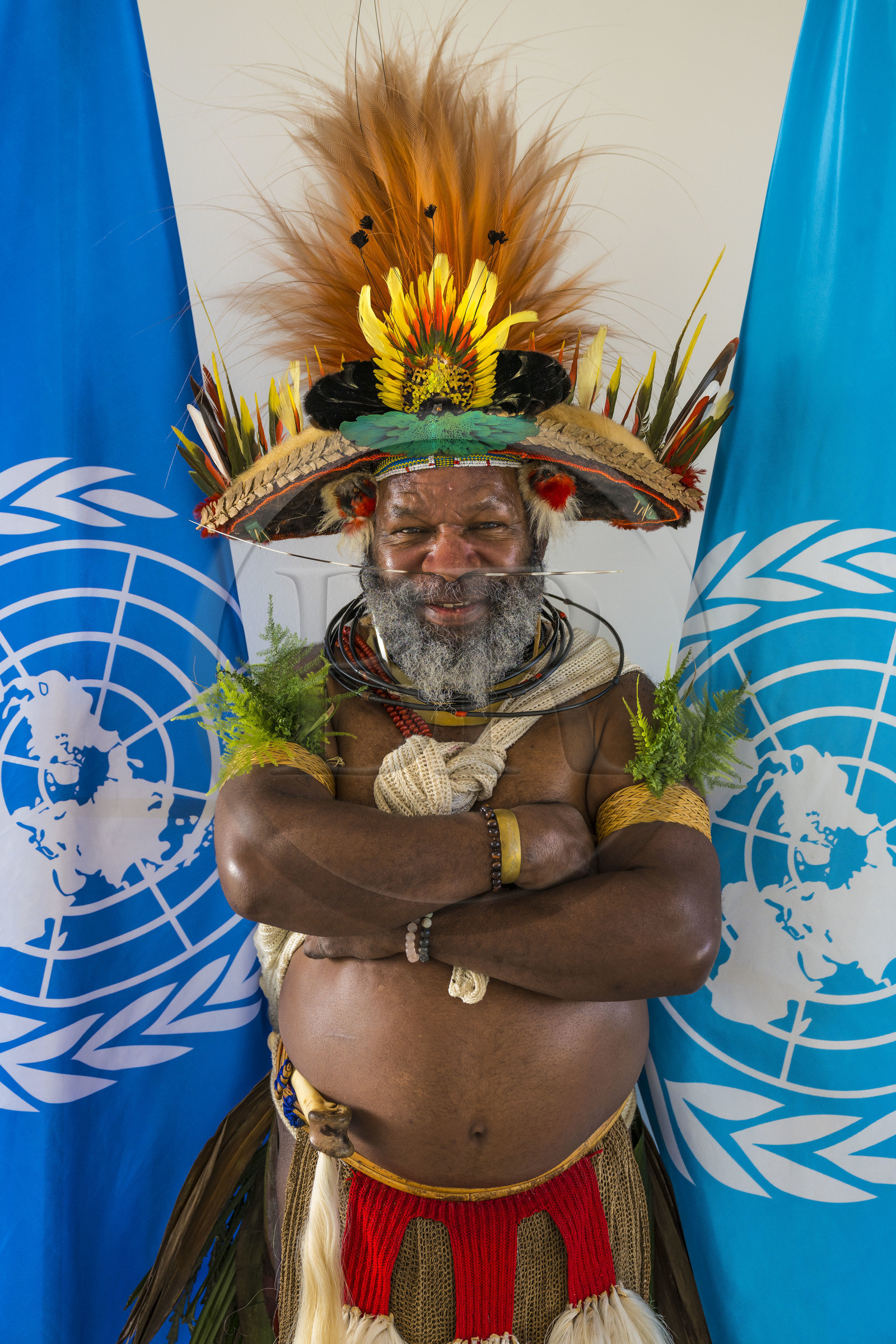 France, Paris, UNESCO Headquarters, conference at Earth University on November 25, 2022, Papuan Chief Mundiya Kepanga