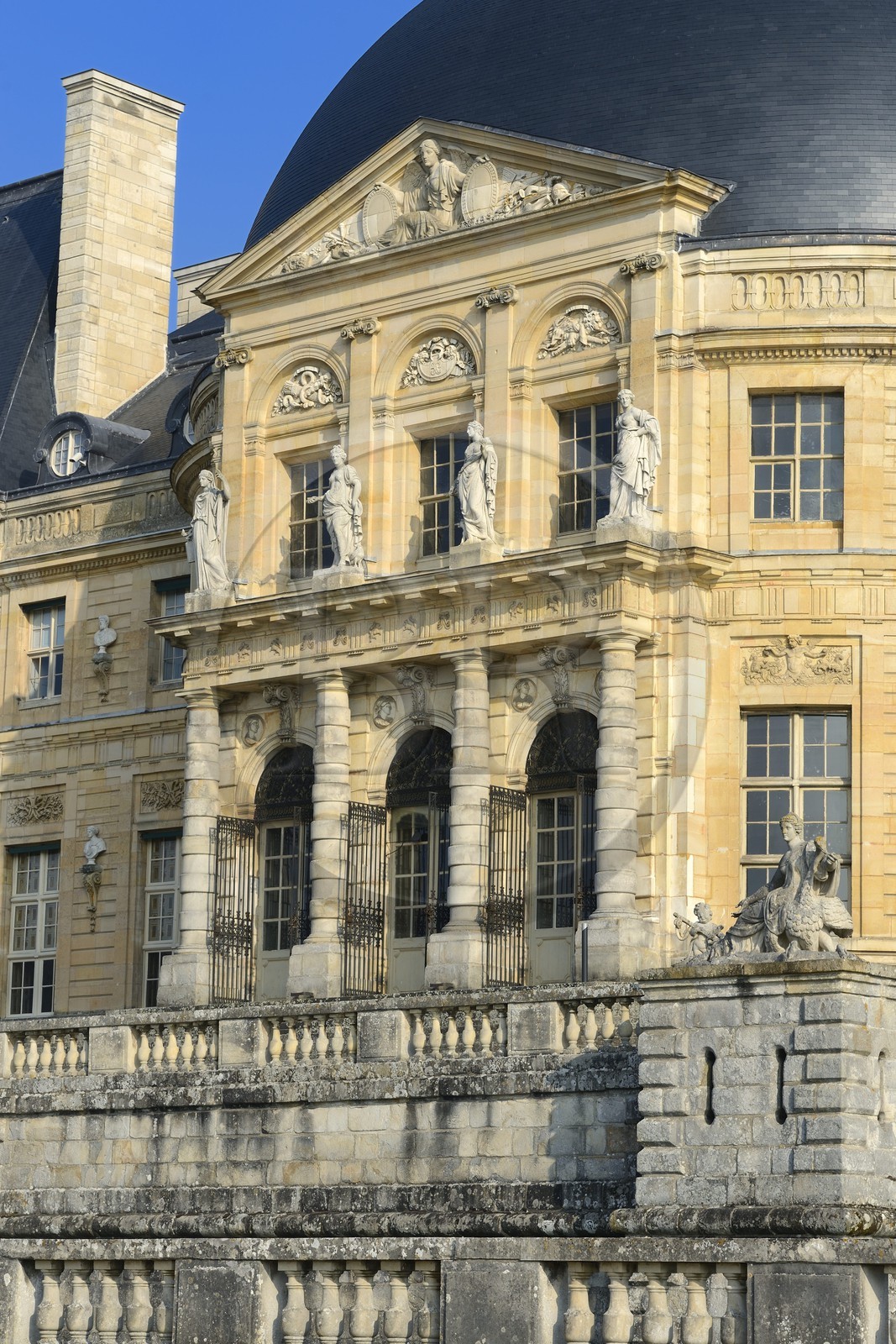 France, Seine et Marne, Maincy, Chateau de Vaux le Vicomte, southern facade of the castle