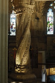 Royaume-Uni, Ecosse, Midlothian, Roslin, la Chapelle Rosslyn, la Colonne de l'Apprenti