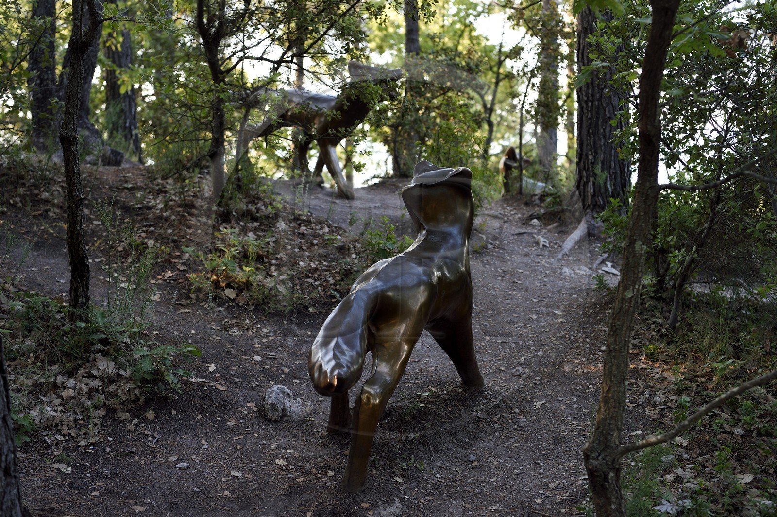 France, Bouches-du-Rhône (13),  Le Puy Sainte Réparade, Chateau La Coste domaine viticole et centre d'art contemporain, Foxes (Renards) par l'artiste Michael Stipe (Mention Obligatoire)