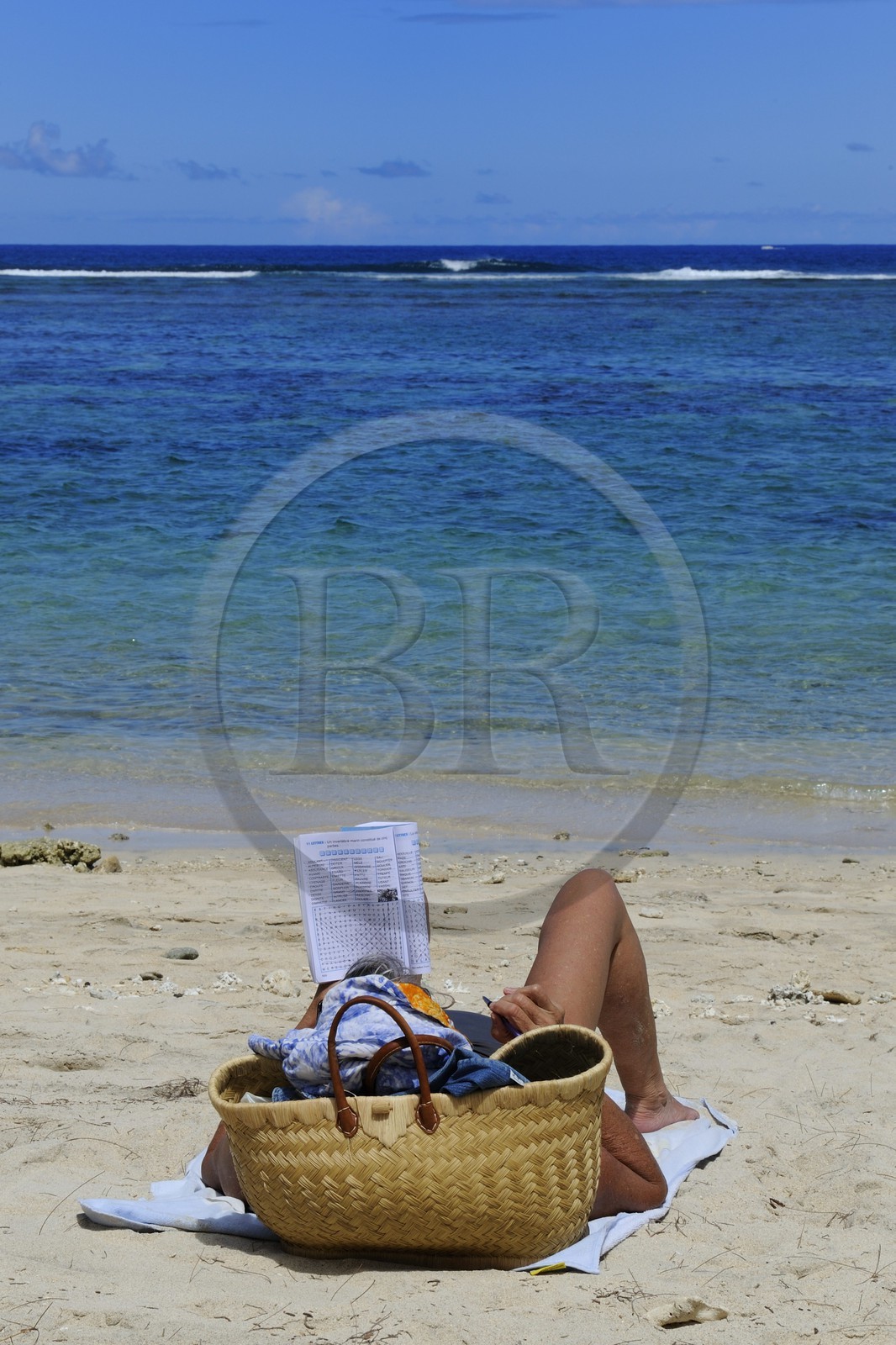 France, île de la Réunion, la Cote Ouest, plage du lagon de Saint-Gilles-Les-Bains à l'Ermitage-les-Bains