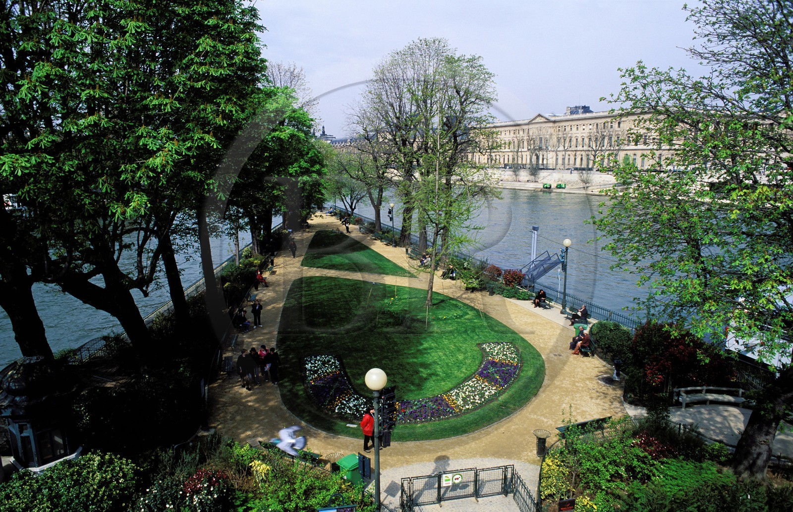 France, Paris (75), square du Vert Galant à la pointe de l' île de la Cité