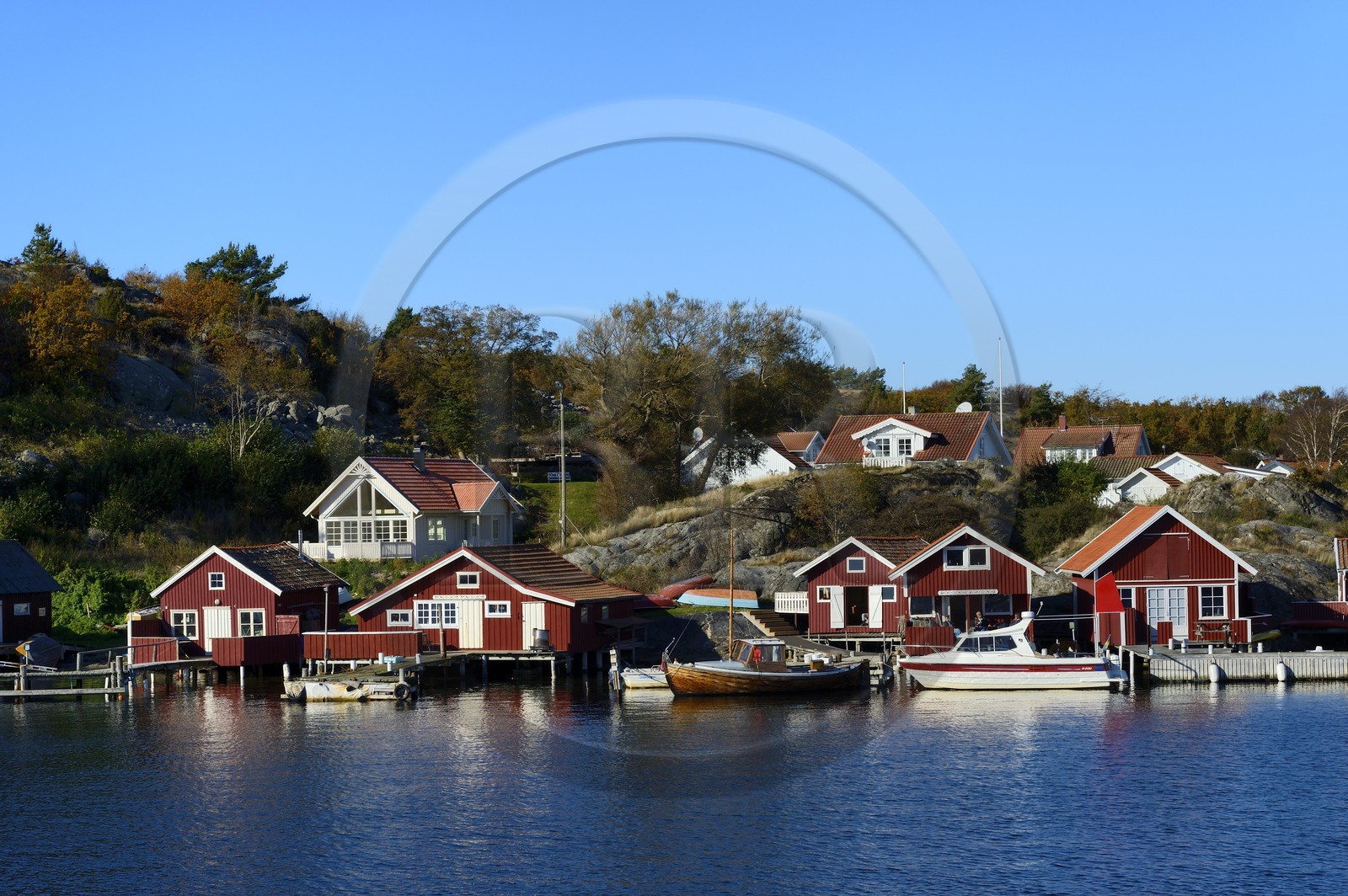 Suède, Västra Götaland, Iles Koster, le detroit de Koster à Vastra bryggan sur l'Ile de Nordkoster