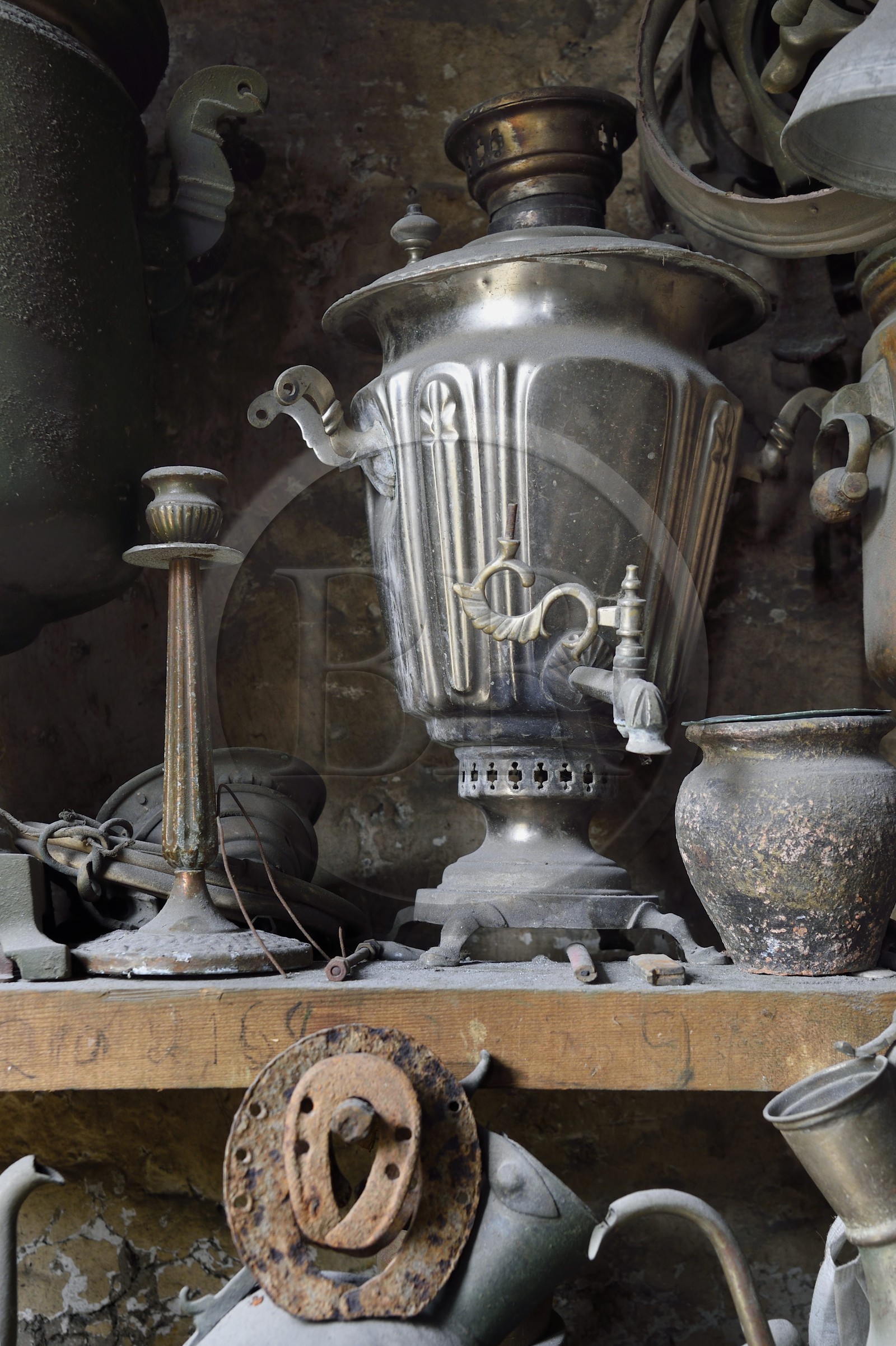 Azerbaijan, Ismailli region, Lahij (Lahic), old samovar