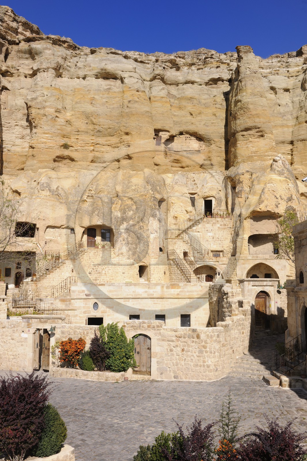 Turkey, Central Anatolia, Nevsehir Province, Cappadocia listed as World Heritage by UNESCO, Urgup, Yunak Evleri luxury hotel in old troglodytic houses