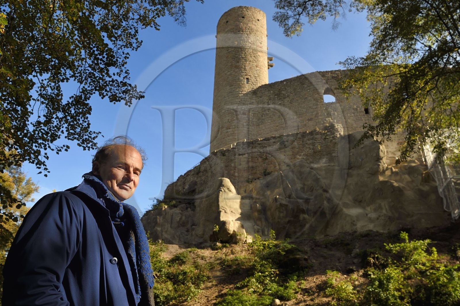 France, Bas-Rhin (67), Route des vins d'Alsace, Andlau, le chateau d'Andlau (Haut-Andlau), son propriétaire Guillaume d’Andlau