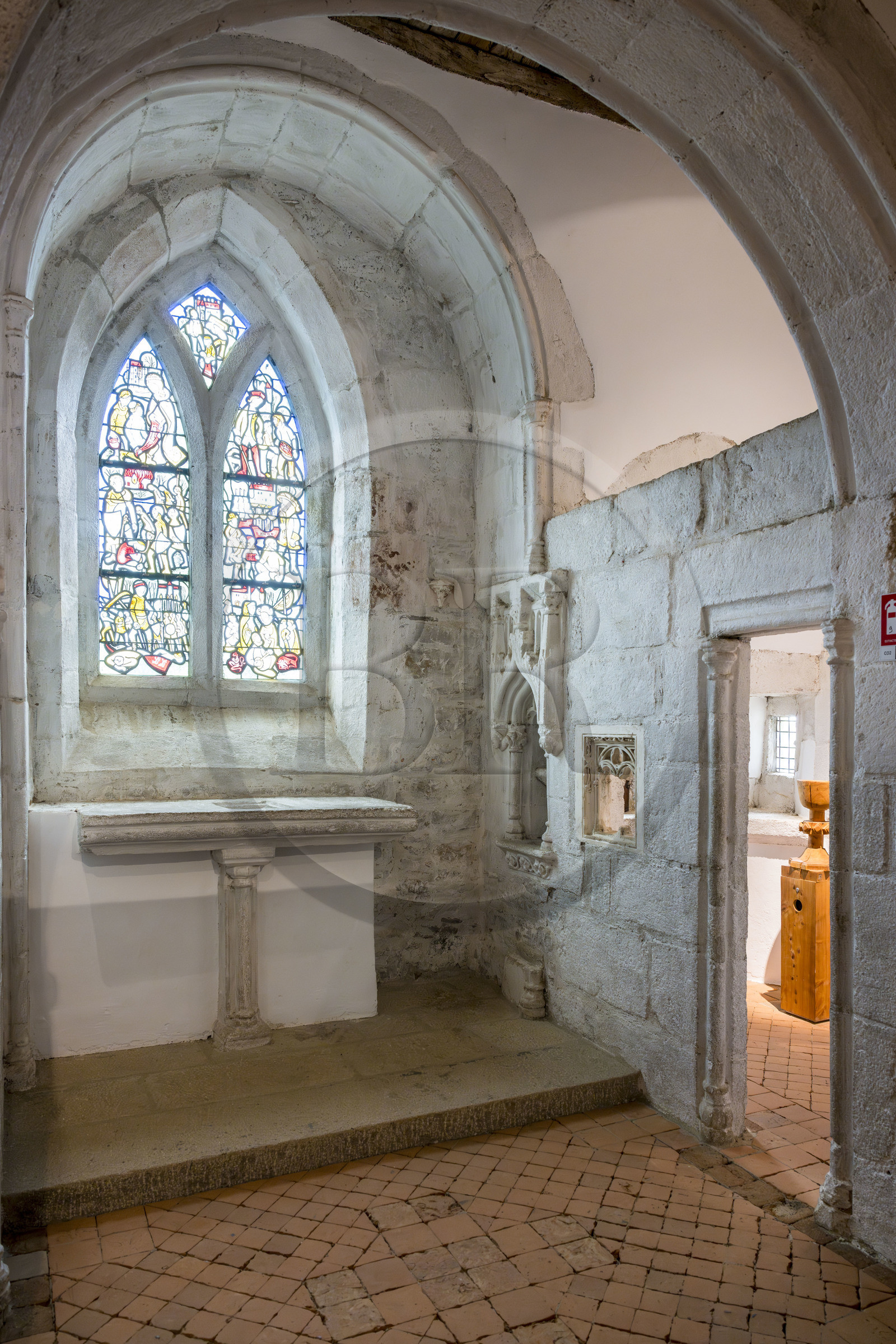 France, Cotes d'Armor, Ploezal, Roche-Jagu castle built in the 15th century, old chapel