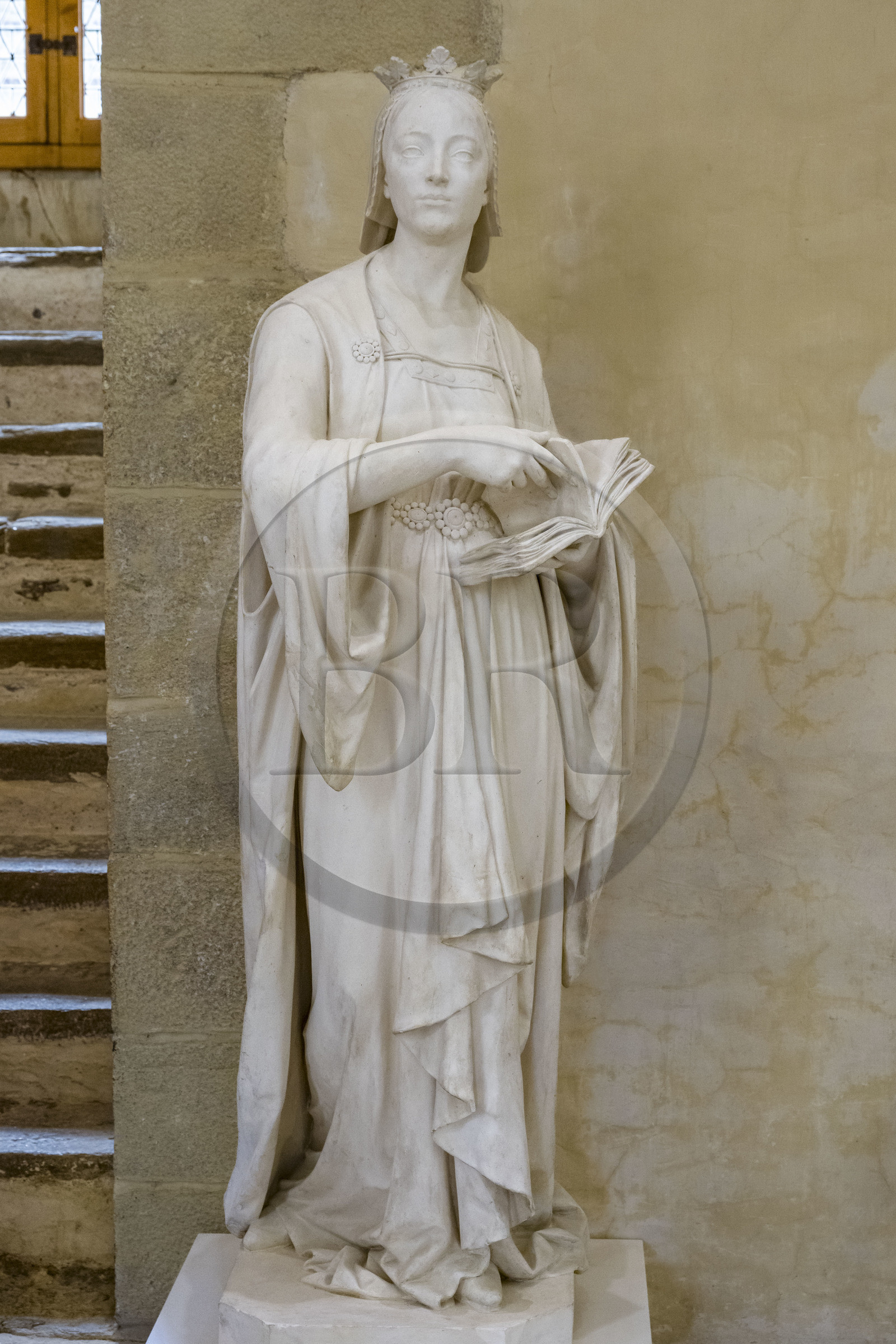 France, Loire Atlantique, Nantes, Bouffay district, the castle of the Dukes of Brittany, Nantes History Museum, statue of Anne of Brittany by Alfred Caravanniez