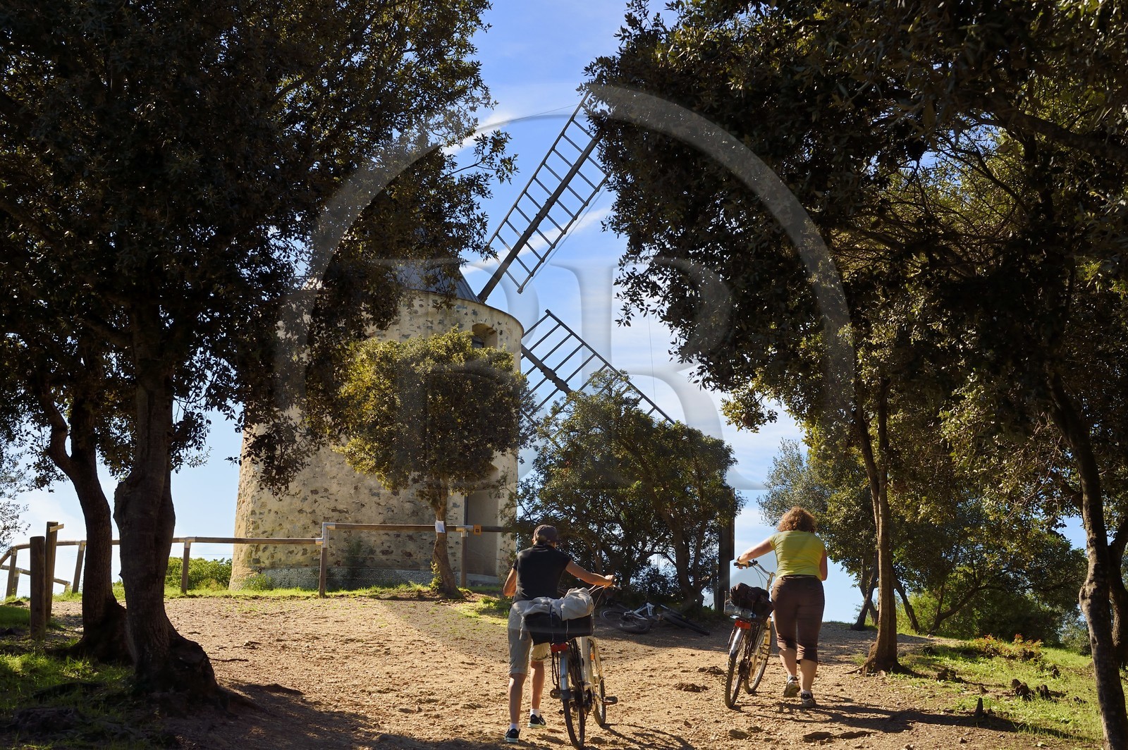 France, Var, Iles d'Hyeres, Parc National de Port Cros (National park of Port Cros), Porquerolles island, the 18th century mill restored in 2007