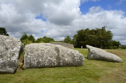 France, Morbihan (56), Golfe du Morbihan, Locmariaquer, le grand menhir brisé d'Er Grah