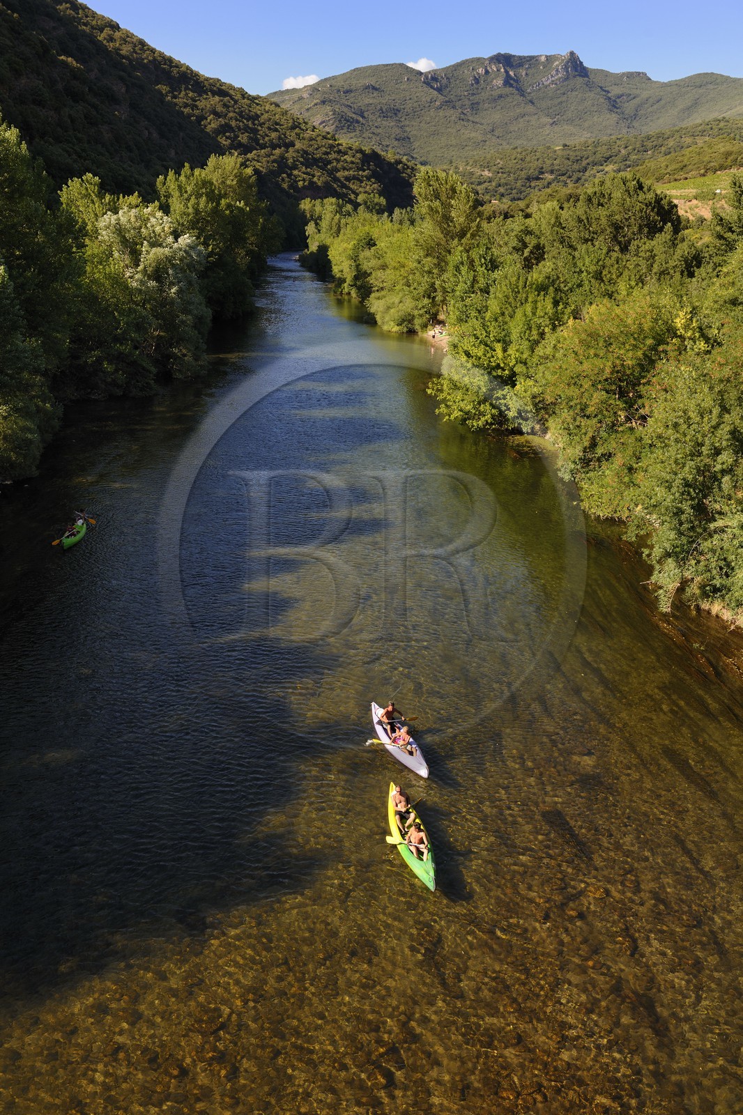 France, Hérault (34), vallée de l' Orb à Ceps, descente en canoë-kayak de la rivière Orb