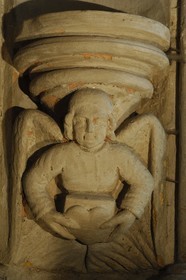 Royaume-Uni, Ecosse, Midlothian, Roslin, la Chapelle Rosslyn, l'ange qui ramène le coeur du chevalier à Jerusalem