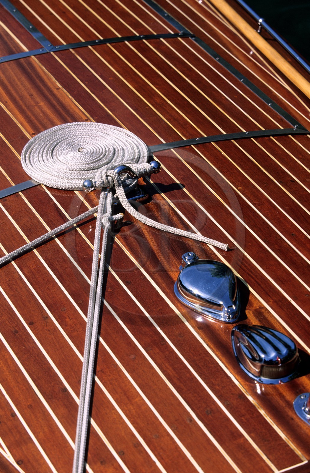 France, Savoie, navig'aix on the Bourget lake, famous Riva wooden motorboat