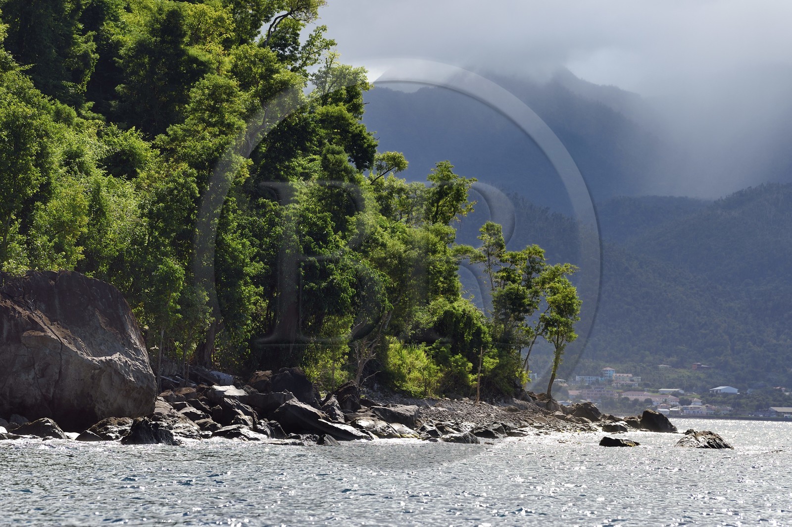 Caraïbes, Ile de la Dominique, Portsmouth, Parc national des Cabrits, la pointe de Fort Shirley dans la baie de Prince Rupert