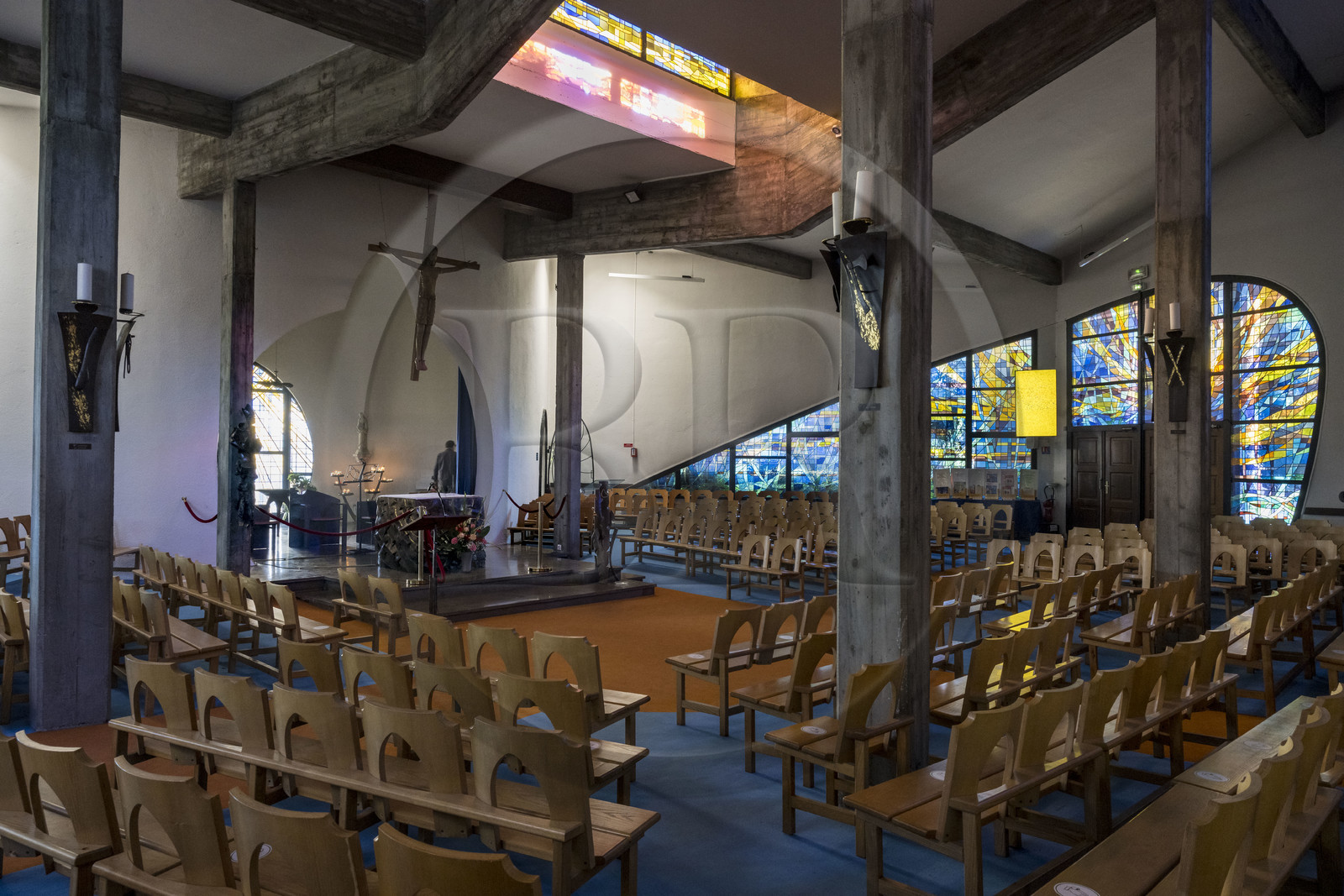 France, Herault, La Grande-Motte, labeled 20th century heritage, Saint Augustin church by architects Jean Balladur and Jean-Bernard Tostivint