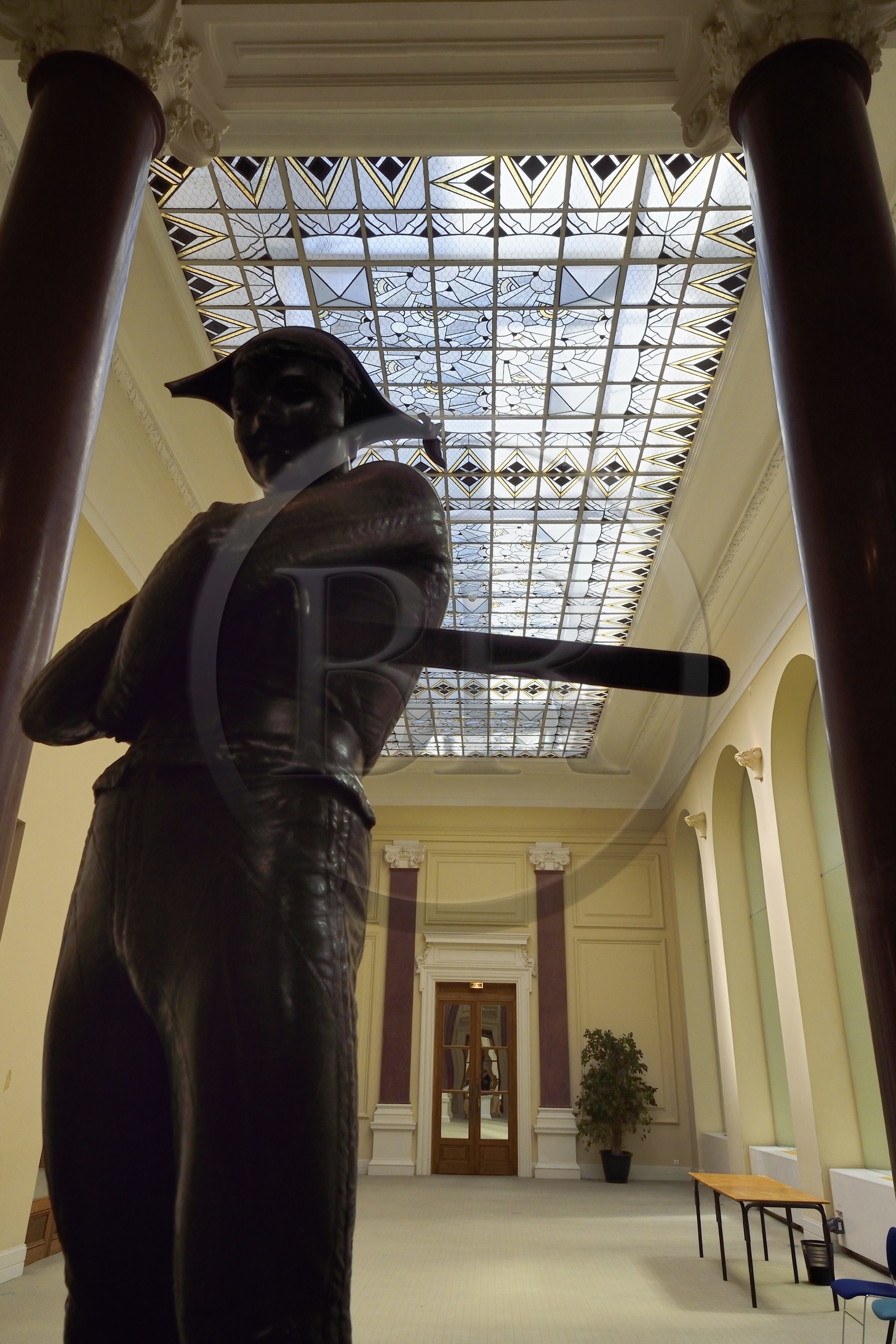 France, Allier (03), Vichy, Palais des Congrès (Congress Palace) and Opera, Art Deco glass roof of the Harlequin gallery of the former Grand Casino