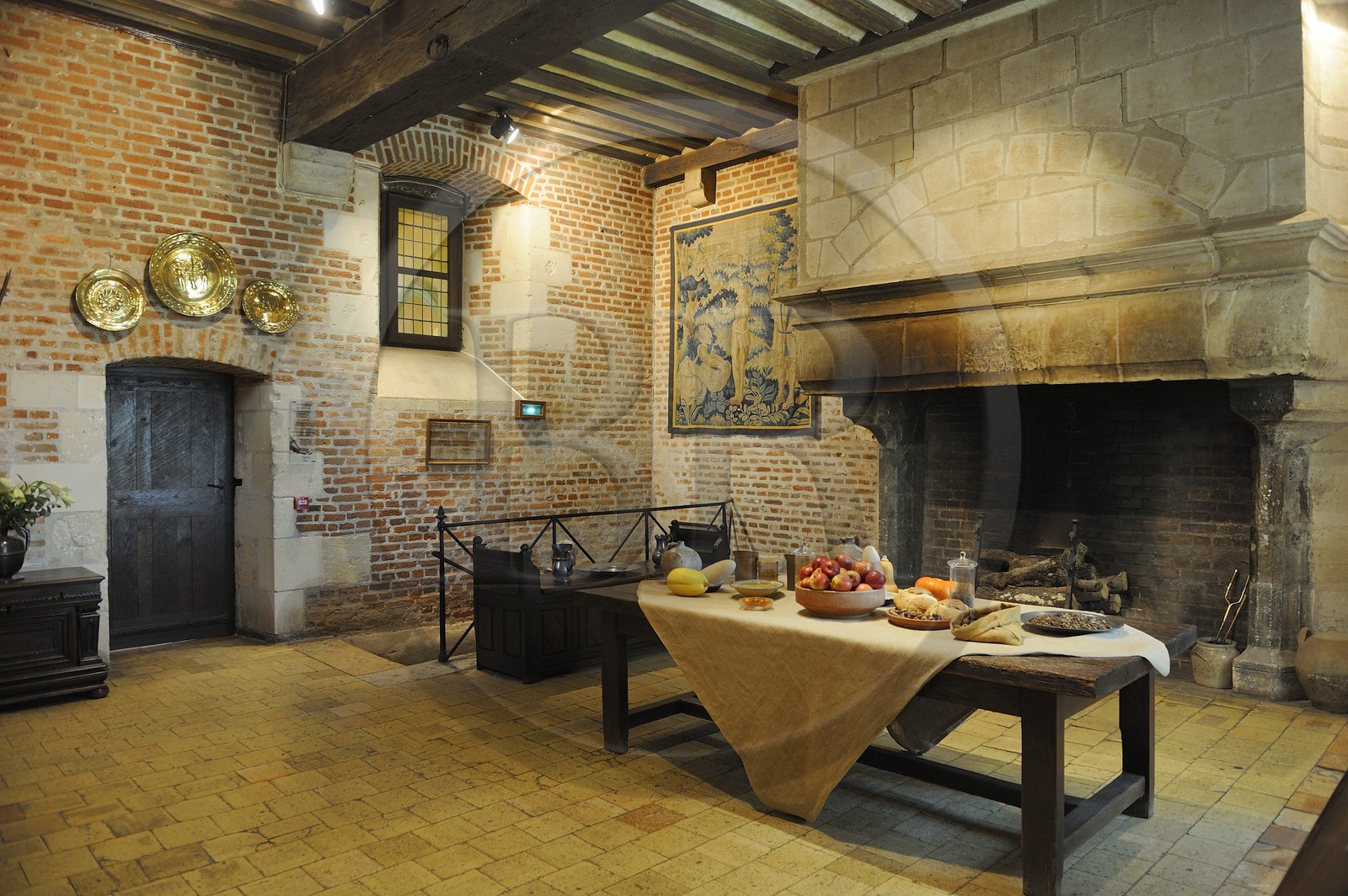 France, Indre et Loire, Amboise, Loire Valley listed as World Heritage by UNESCO, Le Clos Luce castle, Leonardo Da Vinci park (Leonardo Da Vinci's last house), the kitchen