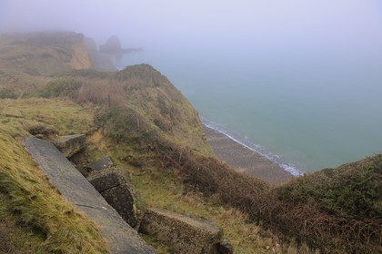 France, Calvados, Grandcamp Maisy, Pointe du Hoc blockhaus