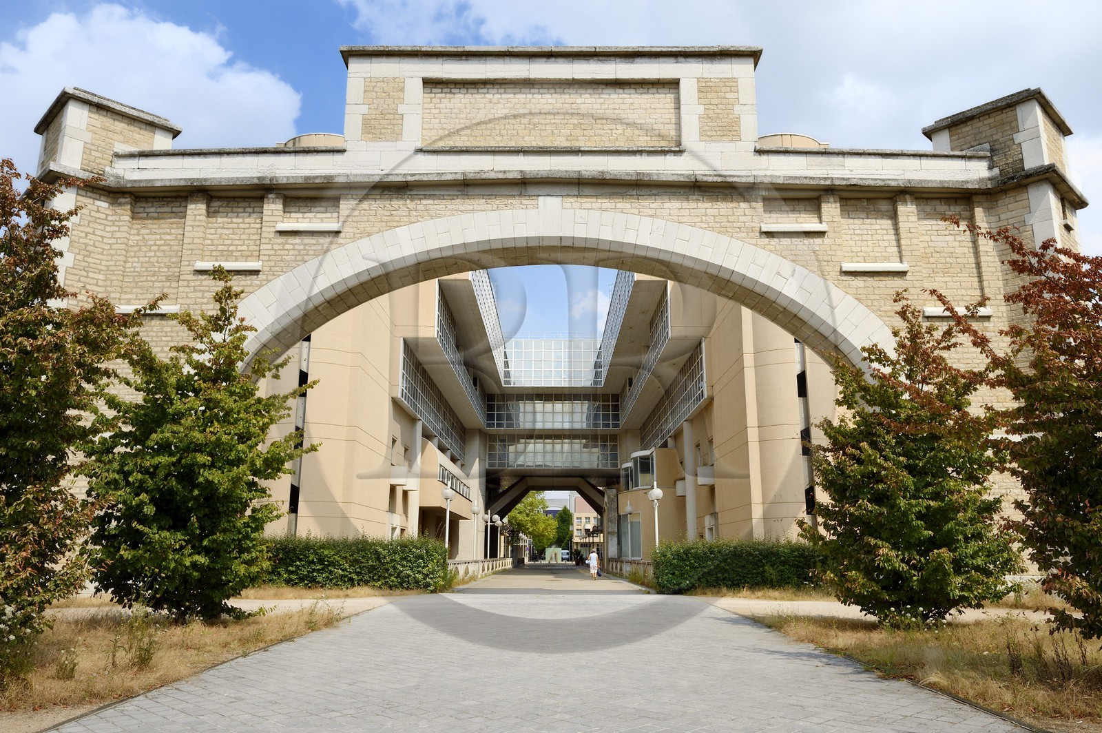 France, Rhone, Lyon, door of the Great Hall of the former Abattoirs de la mouche from the architect Tony Garnier