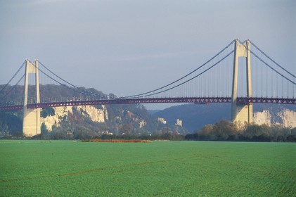 France, Eure, Tancarville bridge north of the Marais (marsh) Vernier