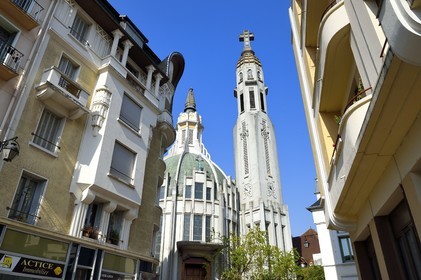 France, Allier (03), Vichy, Notre Dame des Malades (Our Lady of the Sick) church and Saint Blaise church in art Deco style by architects Antoine Chanet and Jean Lioger