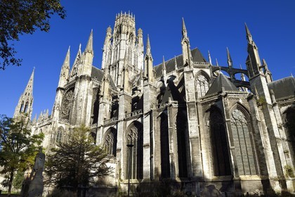 France, Seine Maritime, Rouen,  Church of Saint Ouen (12th–15th century), the so-called crowned bell tower on the cross of the transept