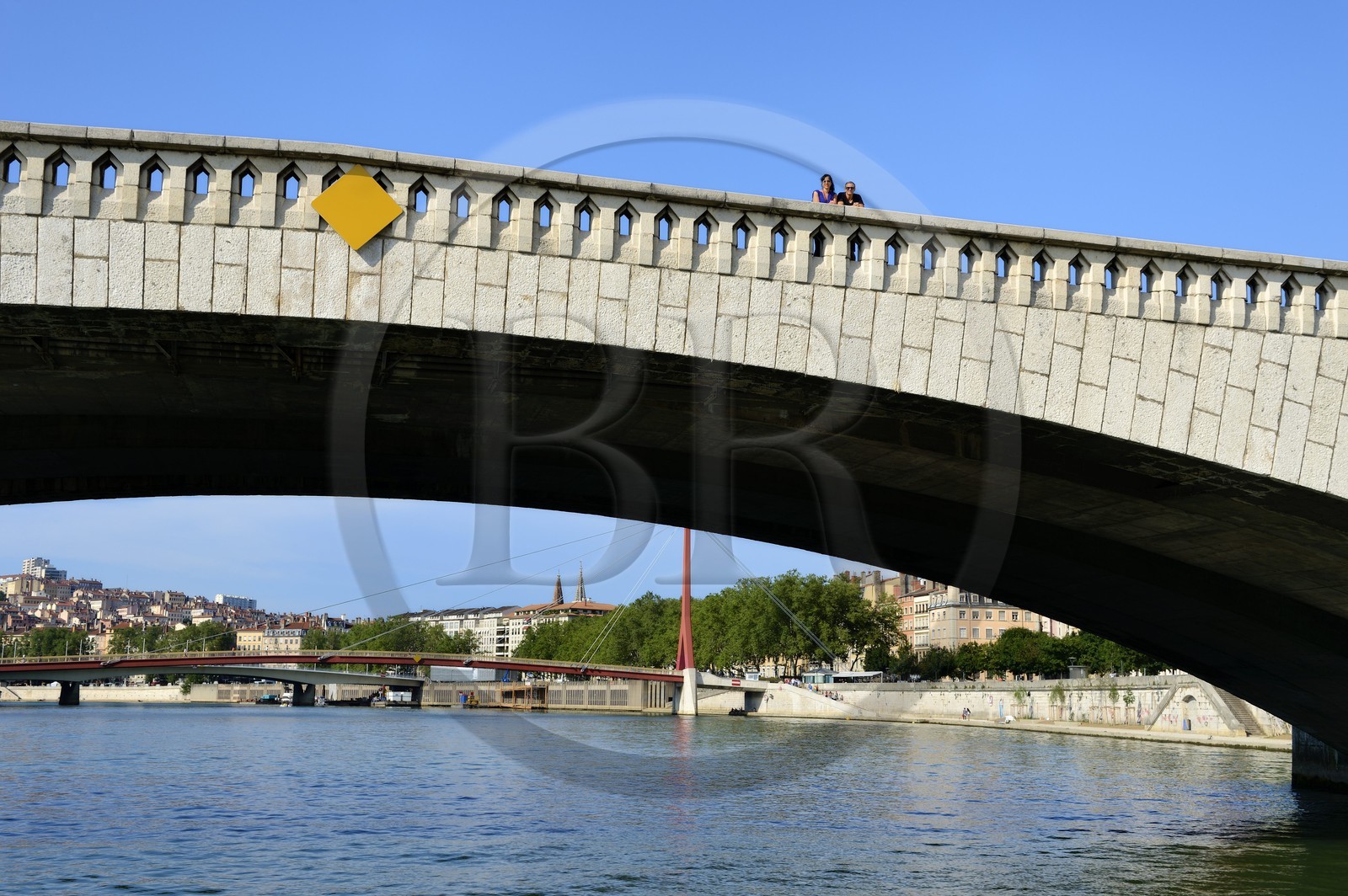 France, Rhone, Lyon, historical site listed as World Heritage by UNESCO, Vieux Lyon (Old Town), the Bonaparte bridge