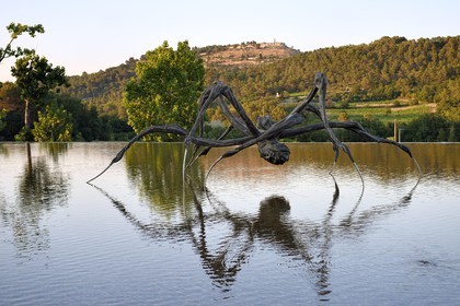 France, Bouches du Rhone,  Le Puy Sainte Reparade, Chateau La Coste vineyard and contemporary art center, Crouching Spider 6695 by Louise Bourgeois (Mention Obligatoire)