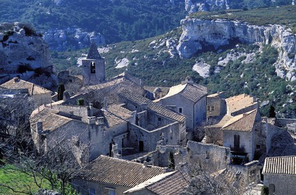 France, Bouches-du-Rhône (13), Les Baux-de-Provence, labellisé Les Plus Beaux Villages de France, quartier Saint-Vincent vu depuis la citadelle