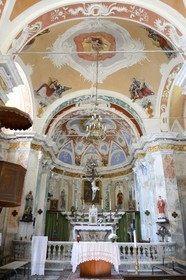 France, Haute-Corse (2B), Castagniccia, village de Piazzole d'Orezza, église paroissiale de l'Annonciation