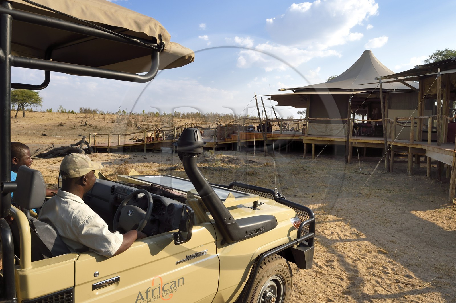 Zimbabwe, Matabeleland North Province, Hwange National Park, Somalisa Camp from African Bush Camps