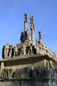 France, Finistère (29), , Saint-Jean-Trolimon, chapelle de Tronoën, détail du calvaire