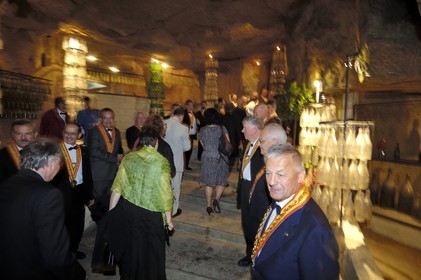 France, Indre et Loire, Chinon, Caves Painctes, wine growers brotherhood during the Flower Chapter