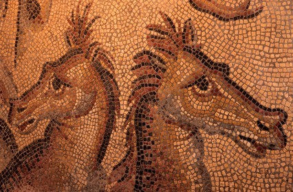 France, Saone et Loire, Autun, Rolin museum, mosaïc celebrating Neptune's triumph